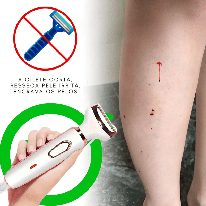 Depilador Elétrico 4 em 1 - DermaBelle + Brindes