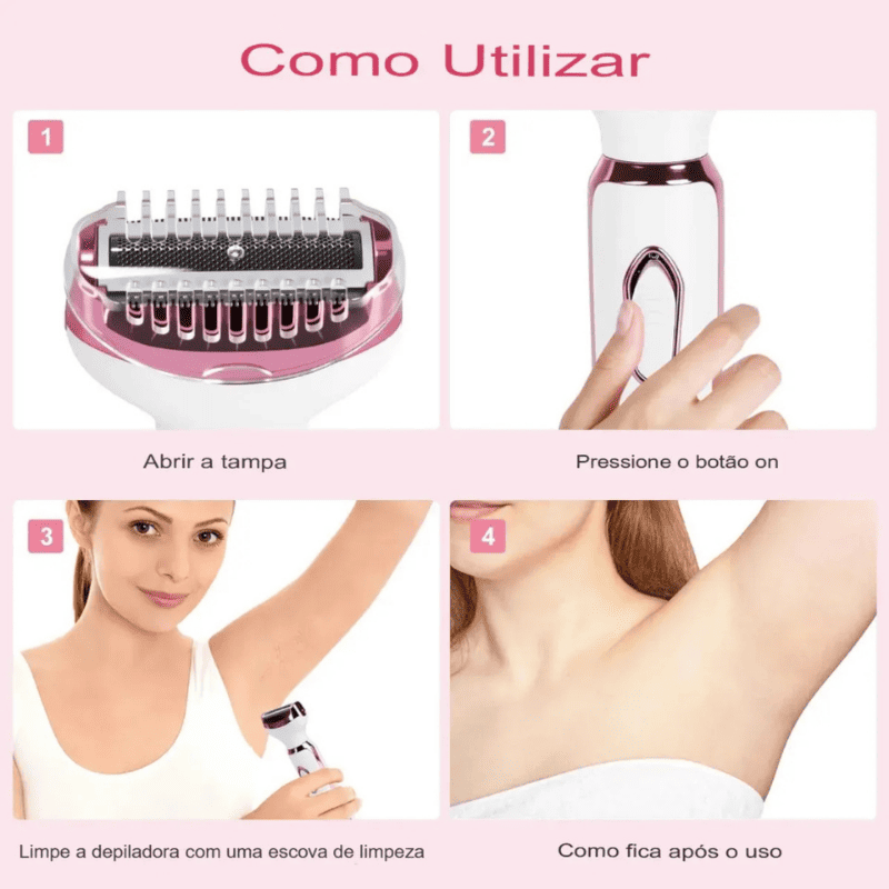 Depilador Elétrico 4 em 1 - DermaBelle + Brindes