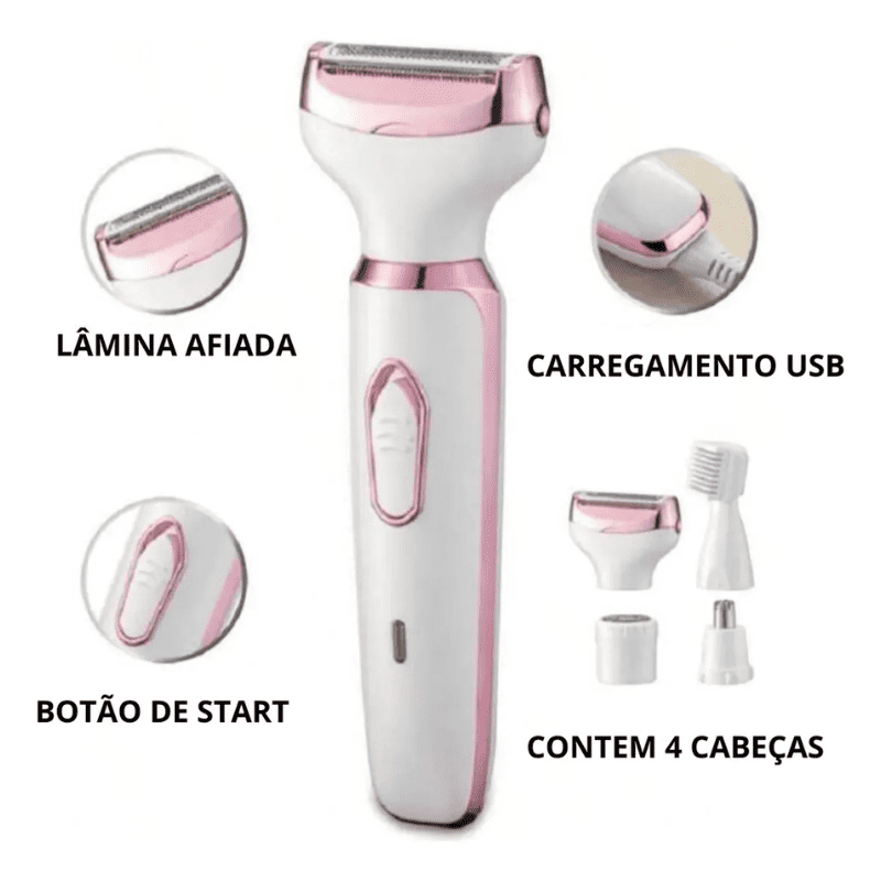 Depilador Elétrico 4 em 1 - DermaBelle + Brindes