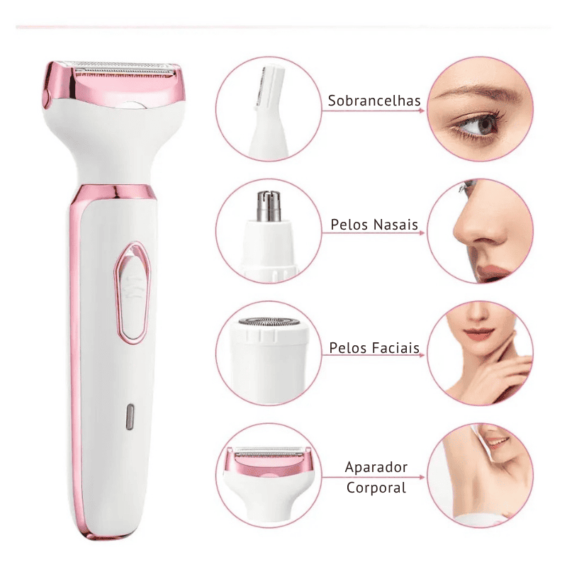 Depilador Elétrico 4 em 1 - DermaBelle + Brindes