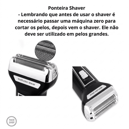 Barbeador Elétrico Kemei 3 em 1 – Barba, Cabelo e Pelos do Nariz | Recarregável Bivolt