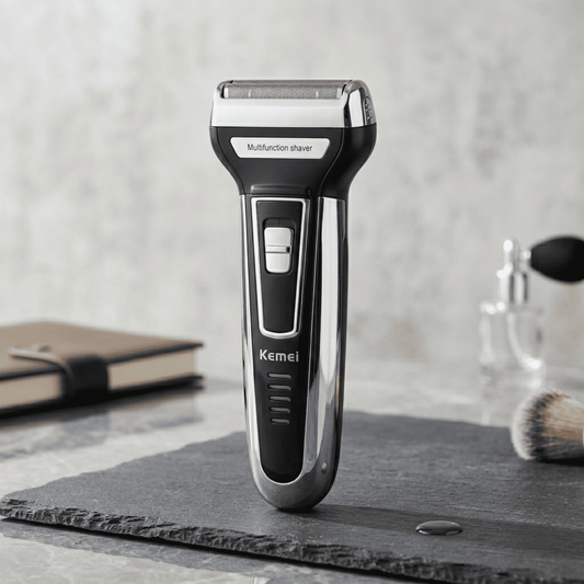Barbeador Elétrico Kemei 3 em 1 – Barba, Cabelo e Pelos do Nariz | Recarregável Bivolt