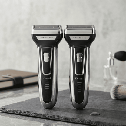 Barbeador Elétrico Kemei 3 em 1 – Barba, Cabelo e Pelos do Nariz | Recarregável Bivolt