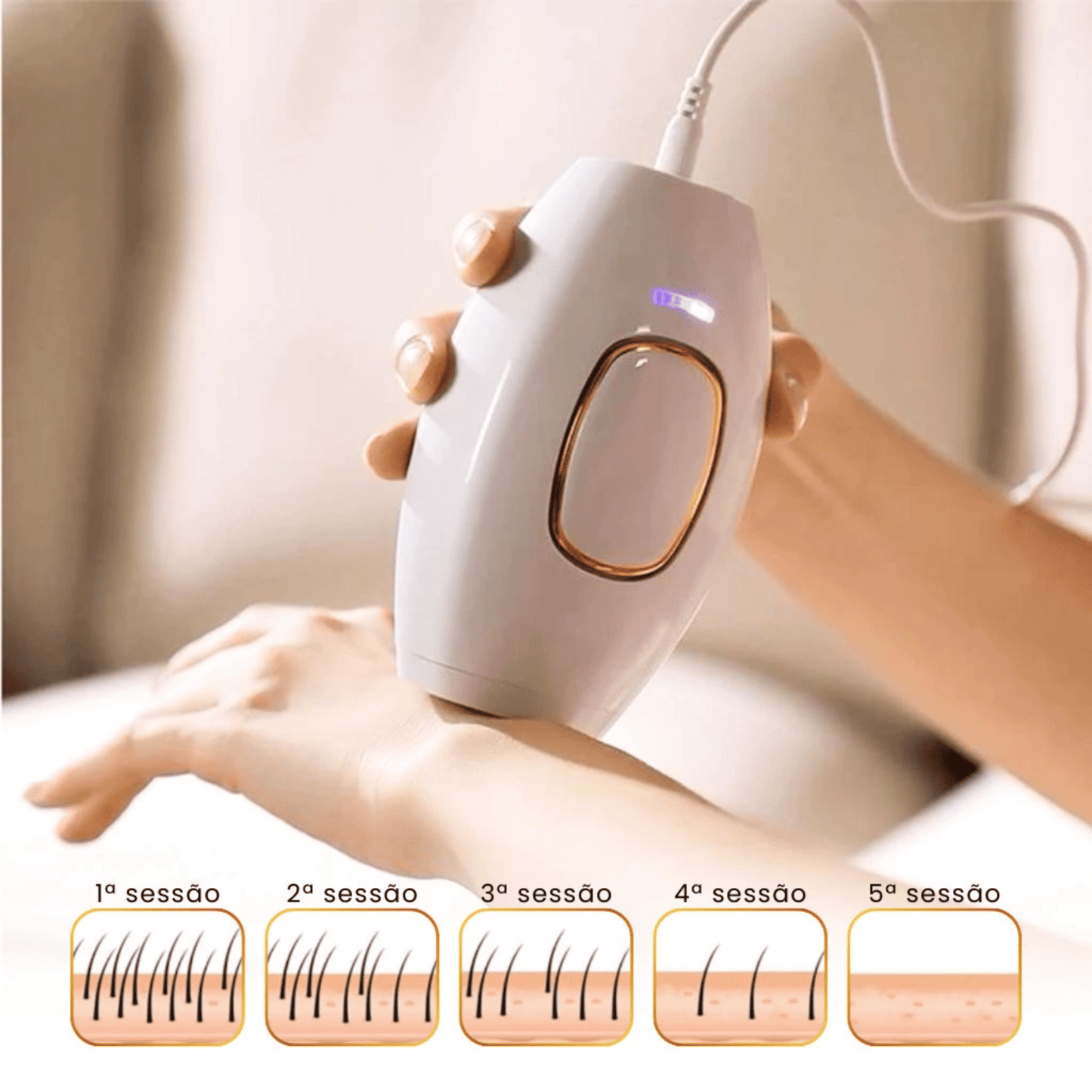 Depilador Laser Luz Pulsada Remover de Pelos Indolor Bivolt