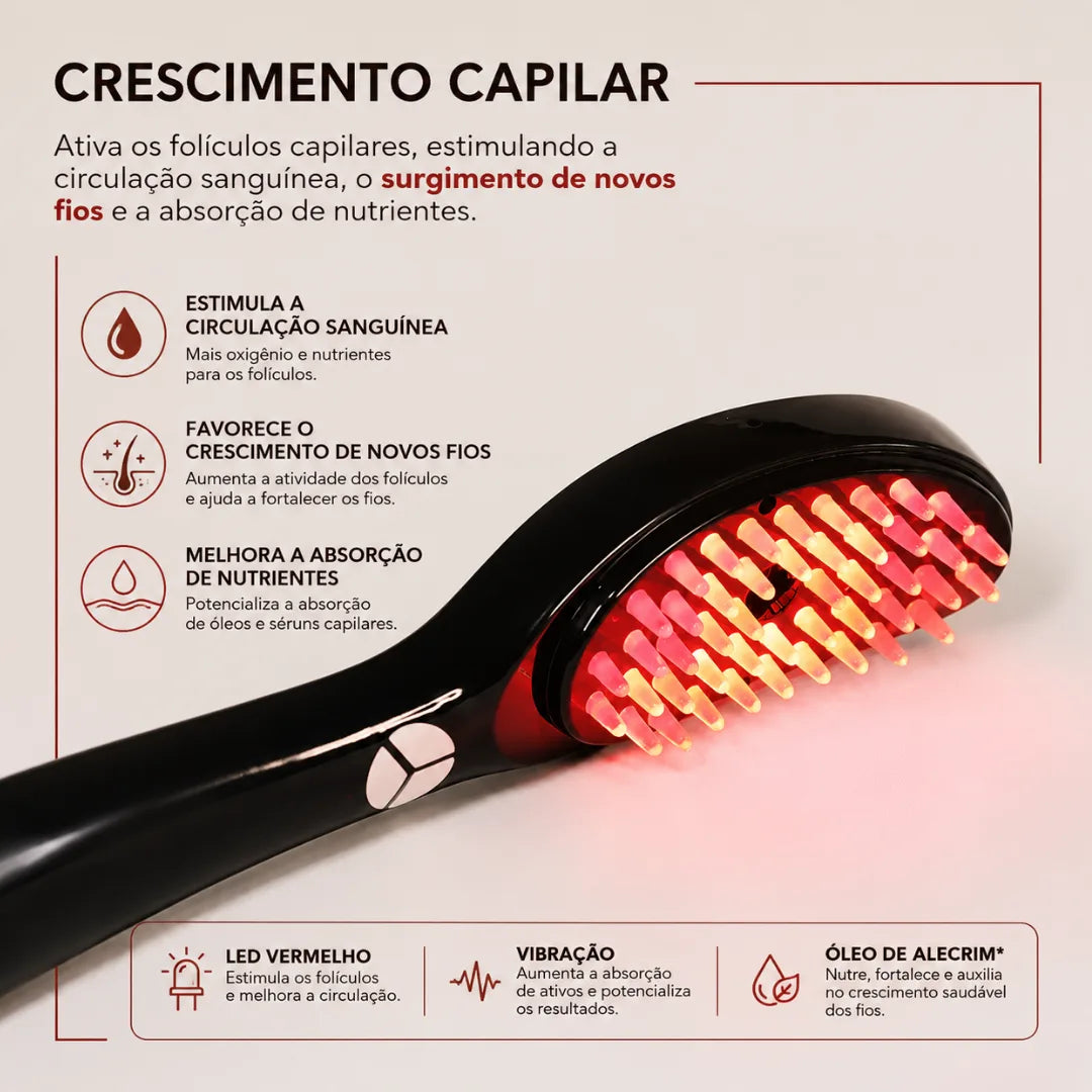 Escova Massageadora Capilar Anti-Queda Élevare Paris