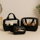 Crystal Lux Set — Trio de Necessaires Transparentes Premium